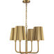 Alora Mood Plisse 4 Light 22.5 inch Aged Gold Chandelier Ceiling Light