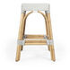 Robias Rectangular Rattan 24.5" Counter Stool in Gray and White Dot