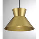Mid-Century Modern 1 Light 12 inch Natural Brass Pendant Ceiling Light