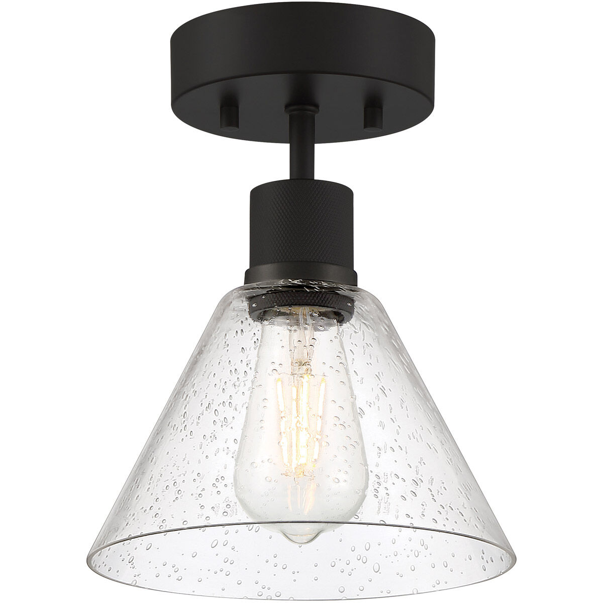 Port Nine LED 8 inch Matte Black Semi-Flush Ceiling Light