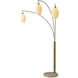 Santa Clara 85 inch 60.00 watt Walnut and Weathered Brass with Black Arc Floor Lamp Portable Light