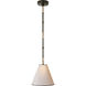 Thomas O'Brien Goodman 1 Light 10 inch Bronze with Antique Brass Hanging Shade Ceiling Light in Bronze and Hand-Rubbed Antique Brass, Natural Paper with Black Trim, Petite