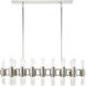 Pillar 32 Light 48 inch Polished Nickel Linear Chandelier Ceiling Light