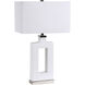 Entry 30 inch 150.00 watt Stark White Glaze with Polished Nickel Details Table Lamp Portable Light