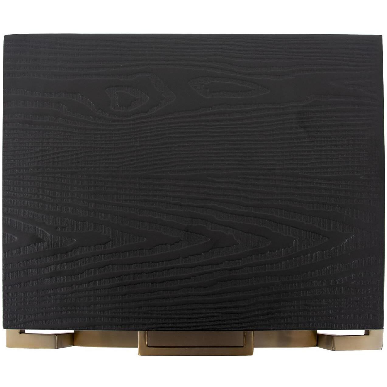 Evora 23.5 X 20 inch Matte Black and Gold Side Table