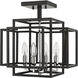 Titania 4 Light 14 inch Black and Chrome Semi Flush Mount Ceiling Light in 5.25