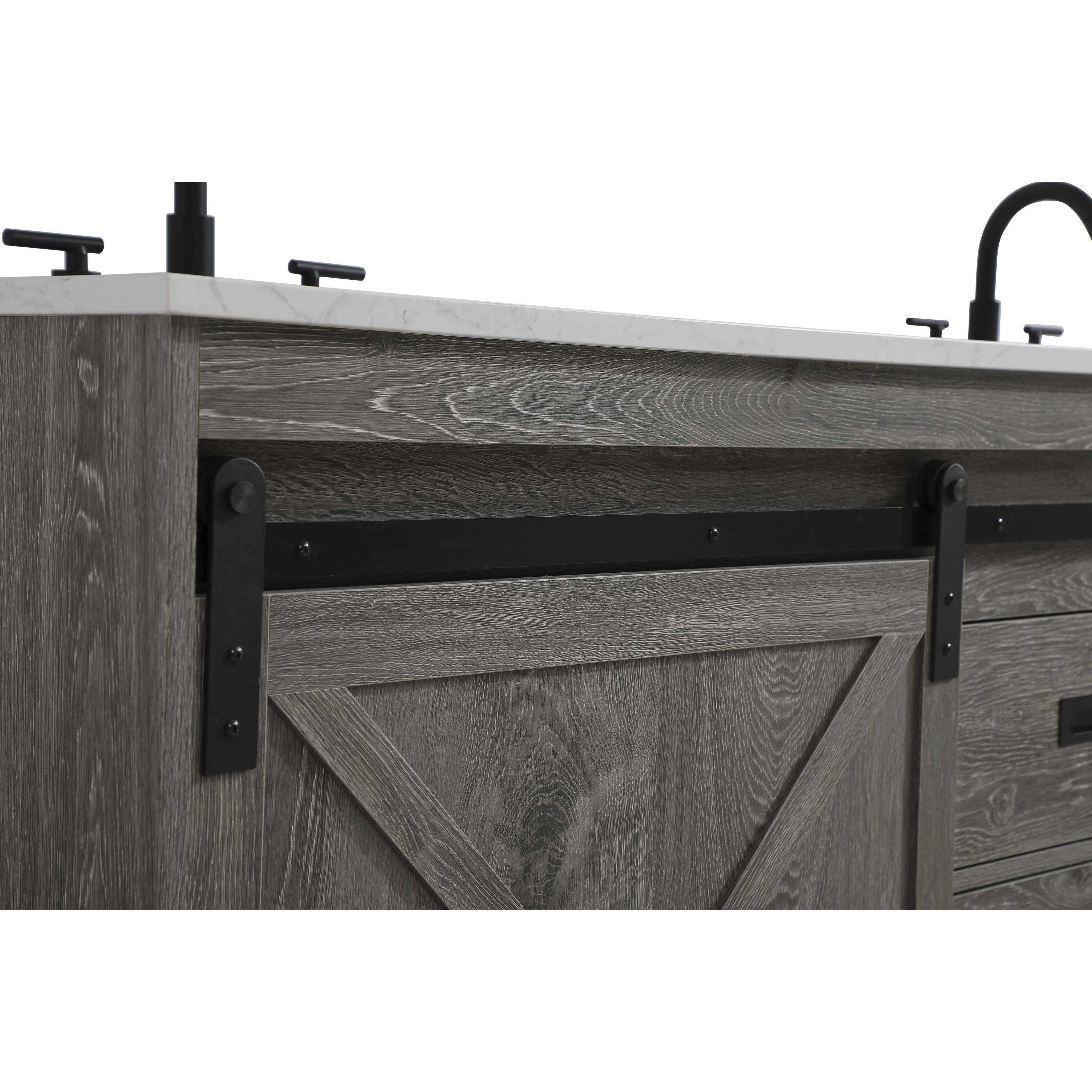 Austin 60 X 34 inch Rustic Grey Bathroom Vanity Cabinet