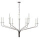 Visual Comfort Signature Collection Ian K. Fowler Belfair LED 60 inch Aged Iron Two-Tier Chandelier Ceiling Light, Grande IKF5753AI - Open Box