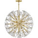 Maya 12 Light 30 inch Unlacquered Brass Chandelier Ceiling Light in Clear