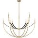 Sussex 9 Light 40.25 inch Champagne Gold and Black Chandelier Ceiling Light