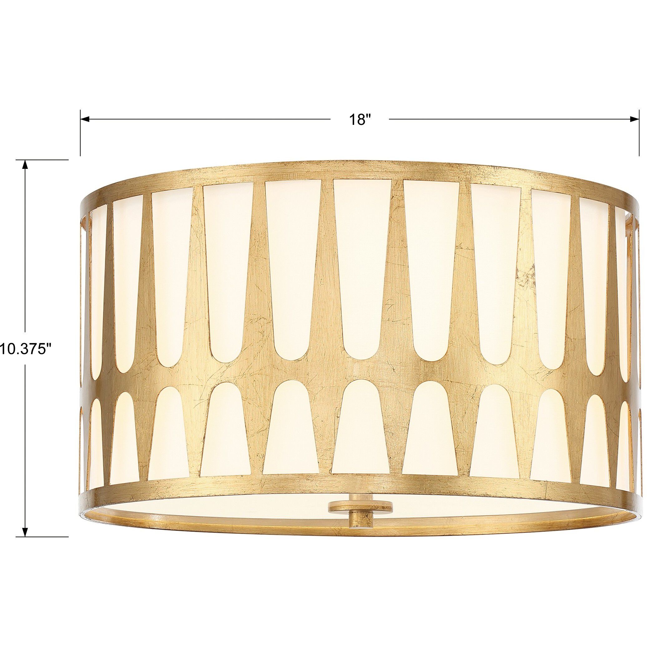 Royston 3 Light 18 inch Antique Gold Flush Ceiling Light