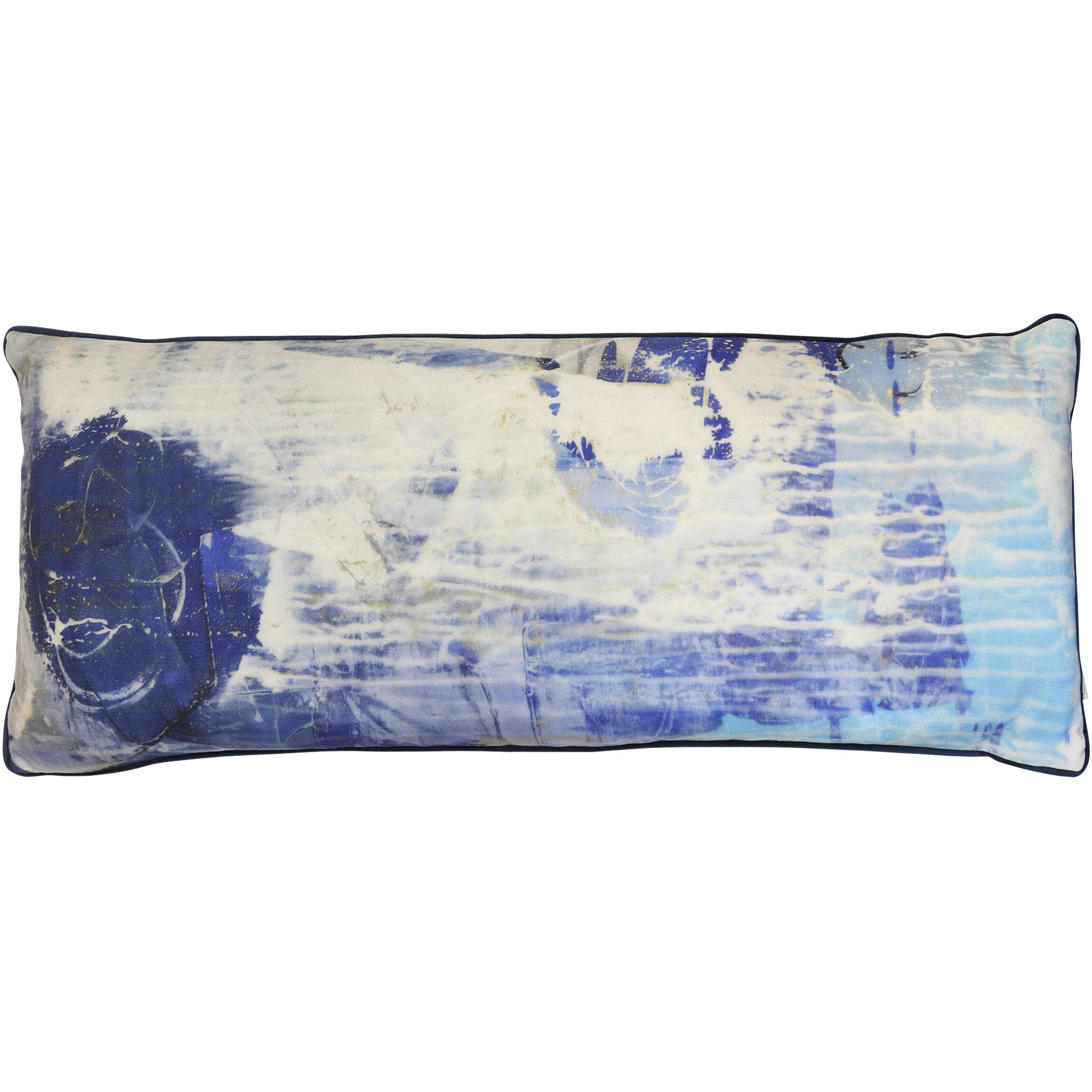 Tidewashed Crush 36 inch Coastal Blue Pillow in 36" x 14"