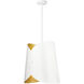 Salone 1 Light 14.25 inch Matte White Pendant Ceiling Light in Matte White Outer,  Gold Inner