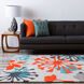 Cosmopolitan 156 X 108 inch Teal/Bright Orange/Ivory/Black/Medium Gray Rugs, Polyester