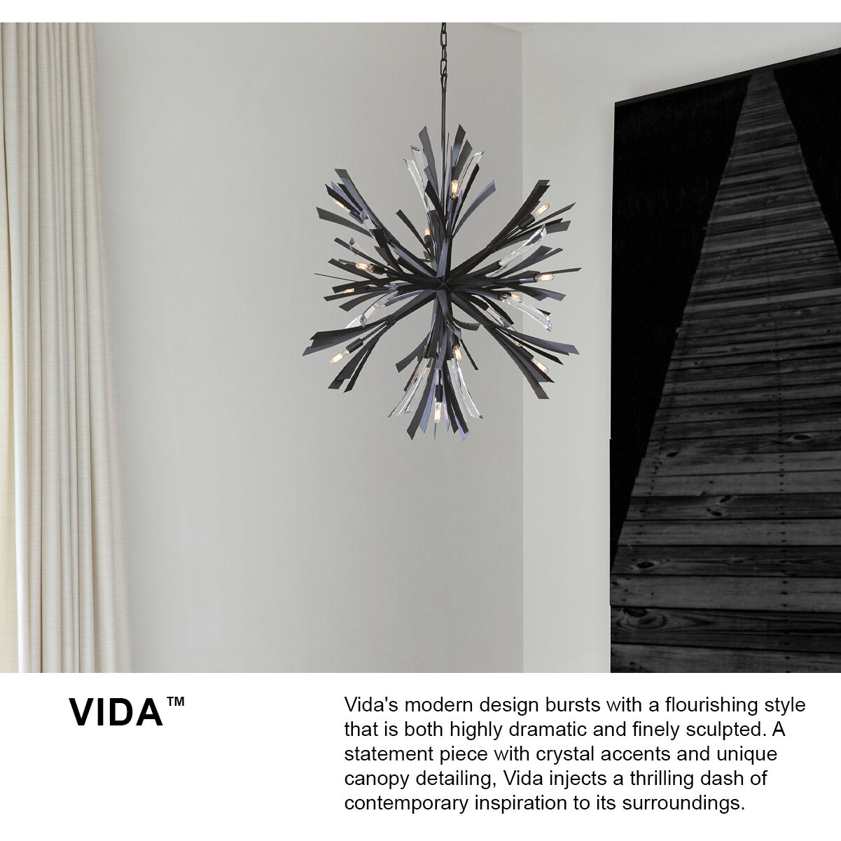 Vida LED 22 inch Glacial Chandelier Ceiling Light, Orb