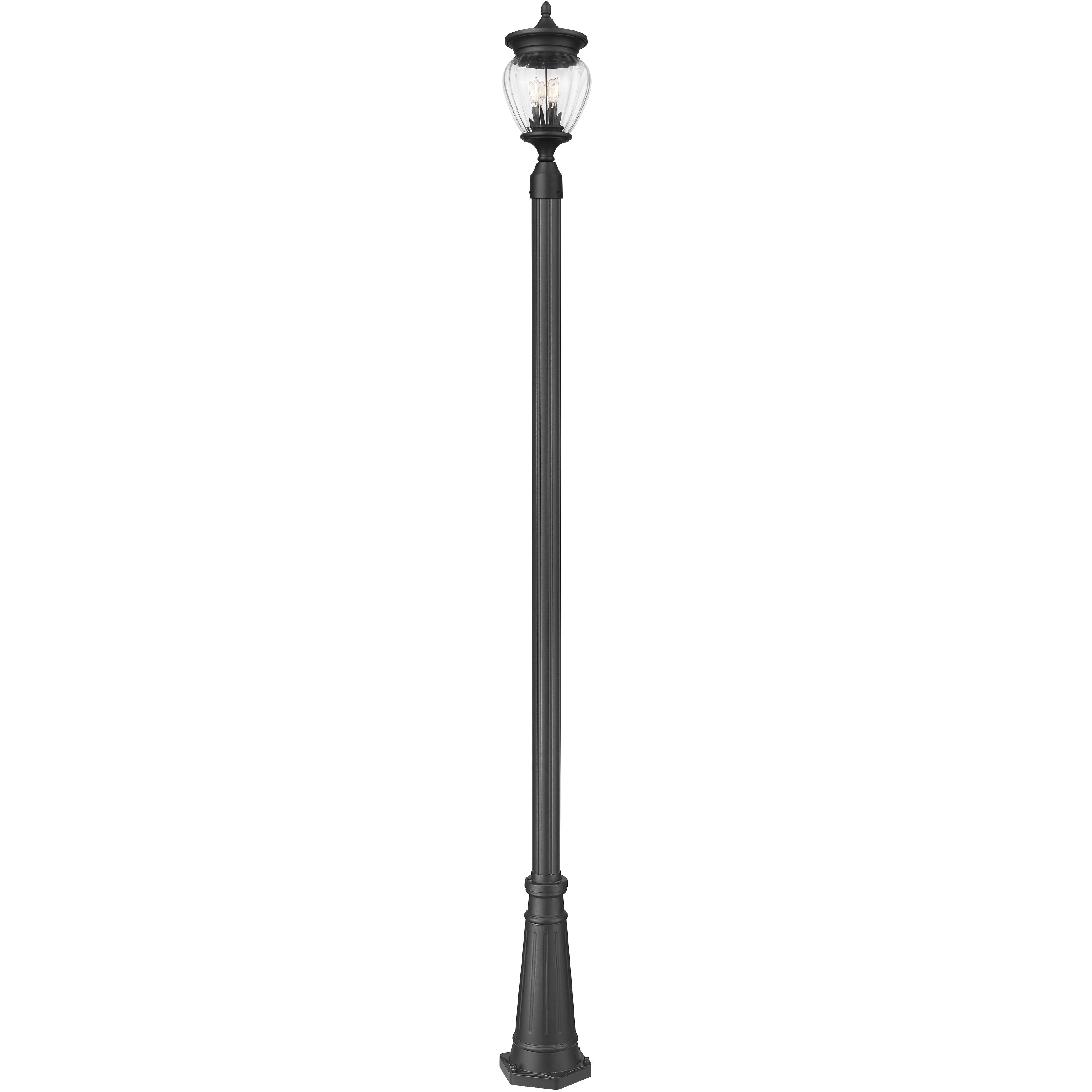 Davina 3 Light 114.25 inch Black Outdoor Post Mounted Fixture in G9