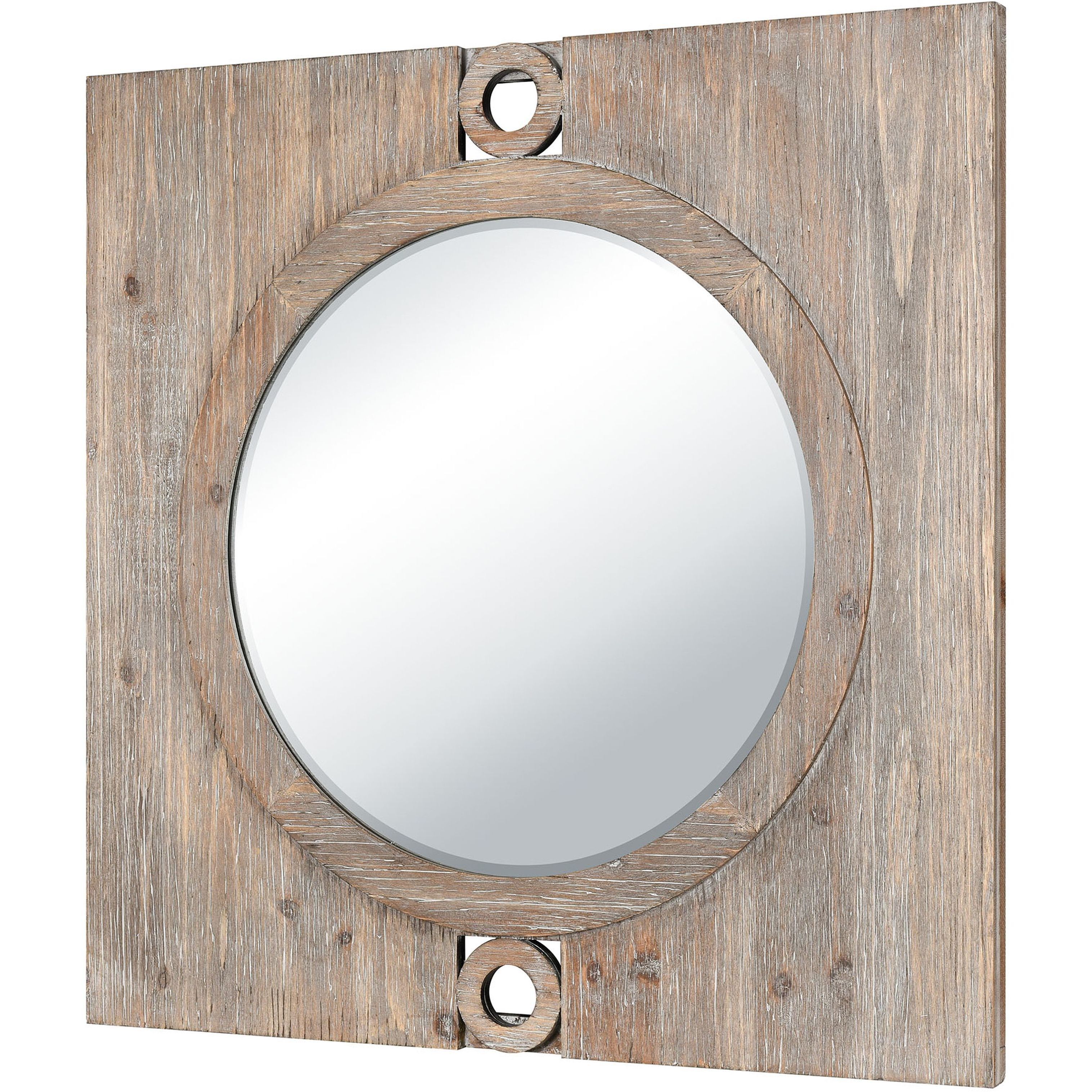 Nollen 34 X 34 inch Weathered Brown with Mirror Wall Mirror
