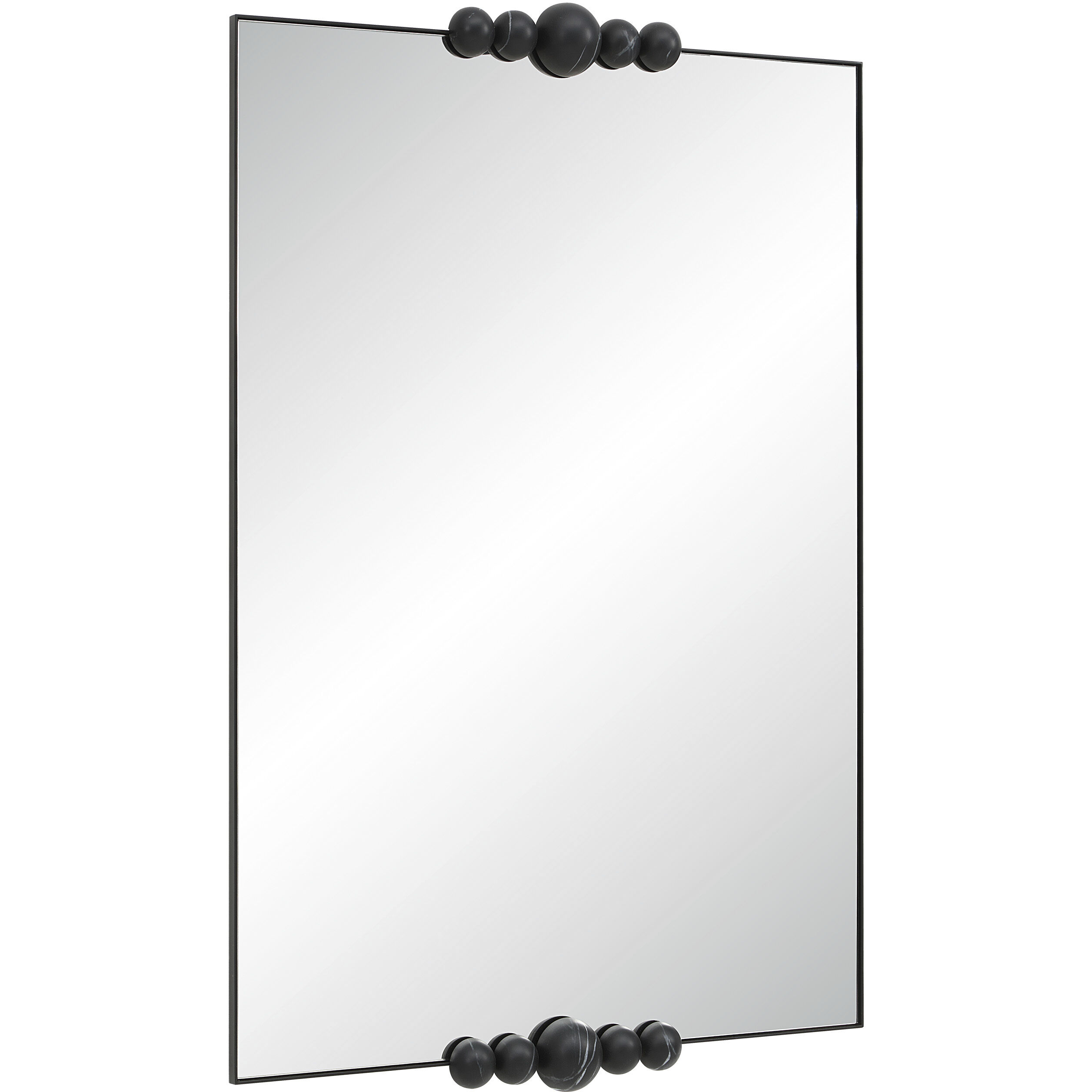 Cosmos 45 X 30 inch Matte Black Marble Wall Mirror