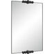 Cosmos 45 X 30 inch Matte Black Marble Wall Mirror