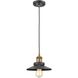 English Pub 1 Light 8 inch Antique Brass Mini Pendant Ceiling Light