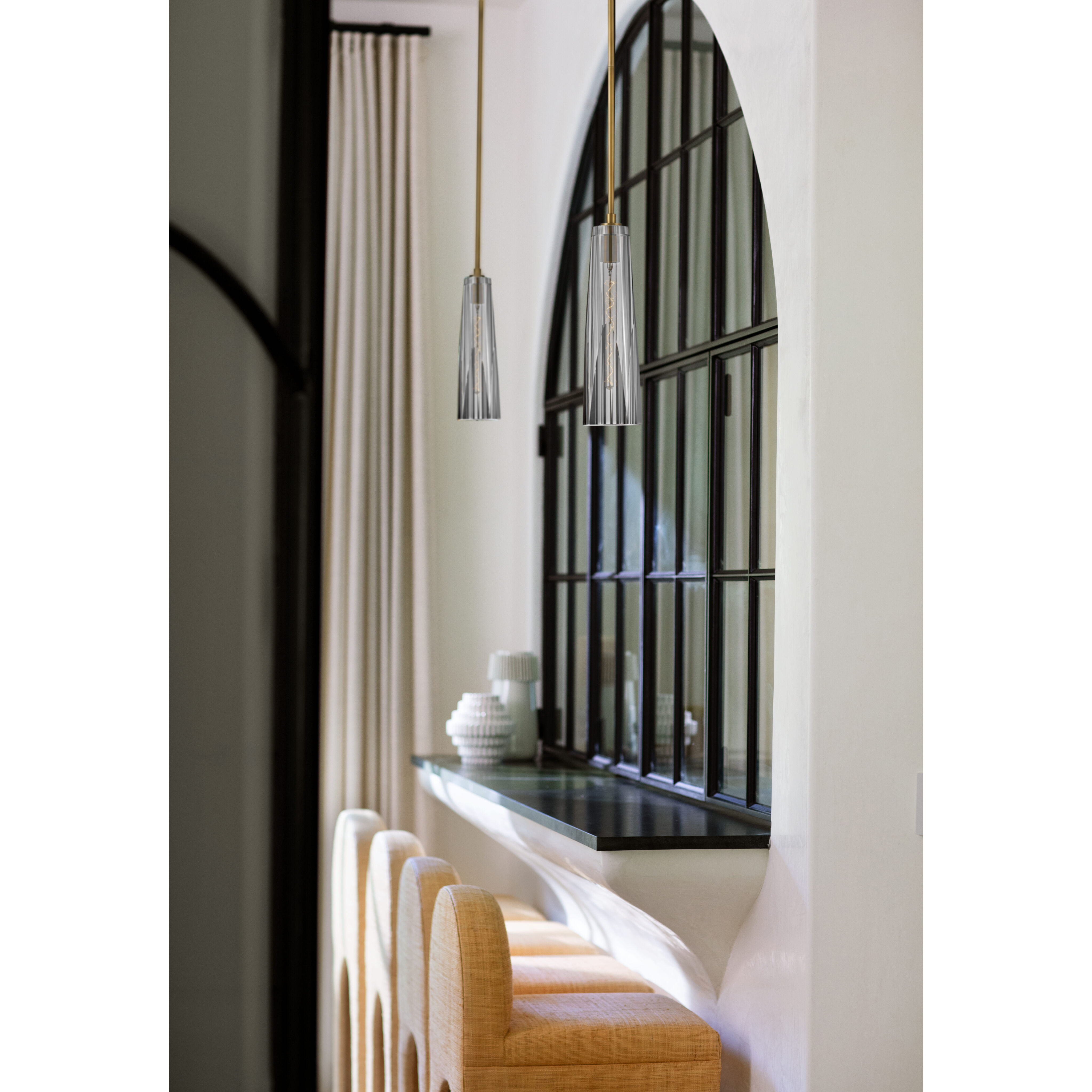 Cosette LED 5 inch Heritage Brass Pendant Ceiling Light in Heritage Brass / Smoke