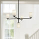Nola 5 Light 30.63 inch Black Chandelier Ceiling Light in Glossy Opal Glass Shade
