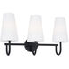 Averitt 3 Light 24 inch Matte Black Vanity Light Wall Light