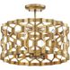 Coronade 4 Light 16 inch Pandora Gold Leaf Semi Flush Ceiling Light, Convertible To Pendant