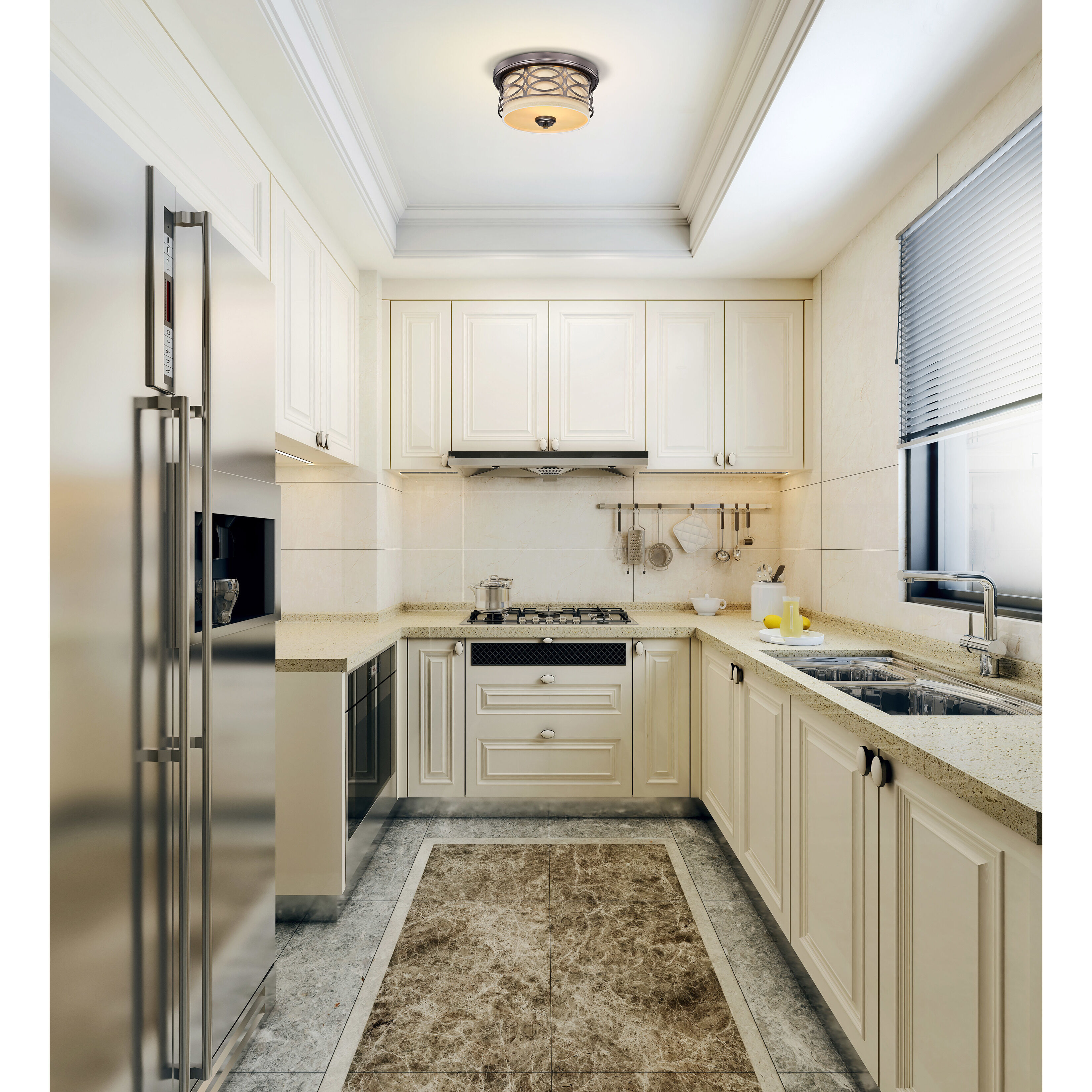 Harlow 2 Light 13.38 inch Hazel Bronze Flush Mount Ceiling Light