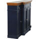 Cameron Dark Blue and Natural Wood Cabinet
