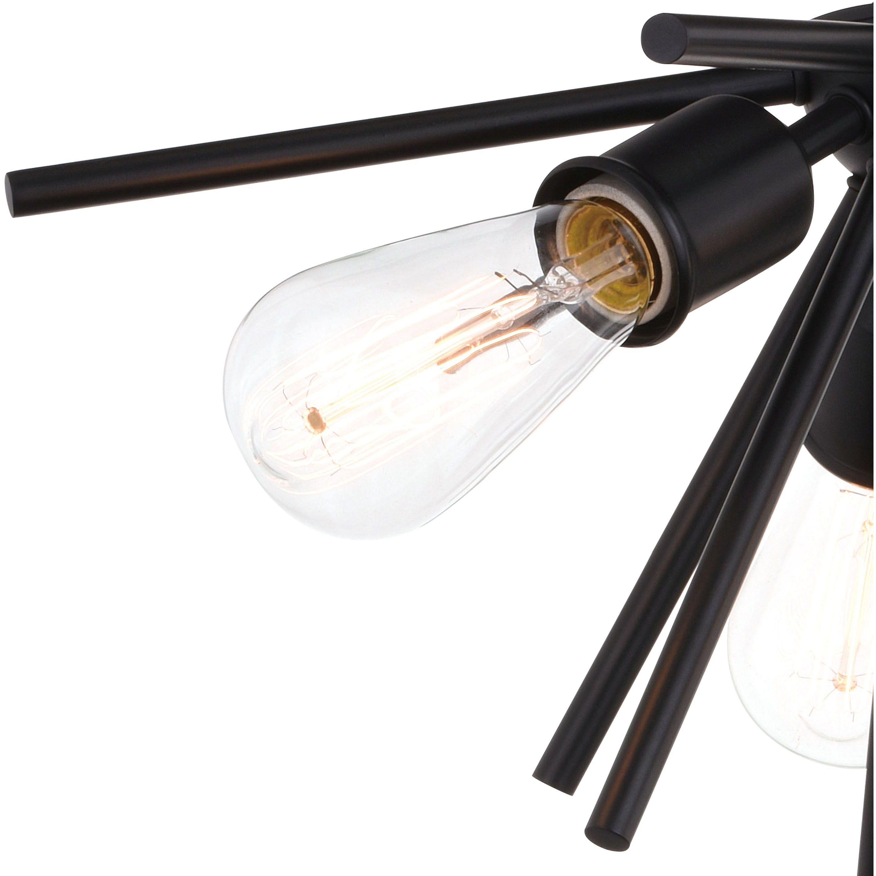 Estelle 3 Light 17 inch Matte Black Semi-Flush Mount Ceiling Light