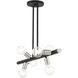 Bannister 6 Light 37 inch Black Linear Chandelier Ceiling Light
