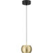 Halo LED 6 inch Coal And Brushed Gold Mini Pendant Ceiling Light