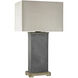 Elliot Bay 28 inch 100 watt Gray with Stone Outdoor Table Lamp