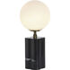 Amabel 13 inch 15 watt Black Marble Table Lamp Portable Light