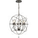 Solaris 6 Light 28.5 inch English Bronze Outdoor Chandelier
