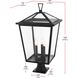 Oxford 3 Light 27.5 inch Black Outdoor Post Light