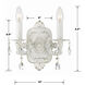 Paris Market Sconce Wall Light in Clear Hand Cut, Antique White