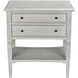Oxford 30 X 28 inch White Wash Side Table, 2 Drawer
