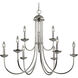 Montgomery 9 Light 34 inch Brushed Nickel Chandelier Ceiling Light