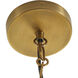 Mariana 4 Light 26.5 inch Brushed Antique Brass and Dark Brown Leather Pendant Ceiling Light