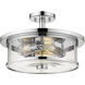 Savannah 3 Light 15.75 inch Chrome Semi Flush Mount Ceiling Light