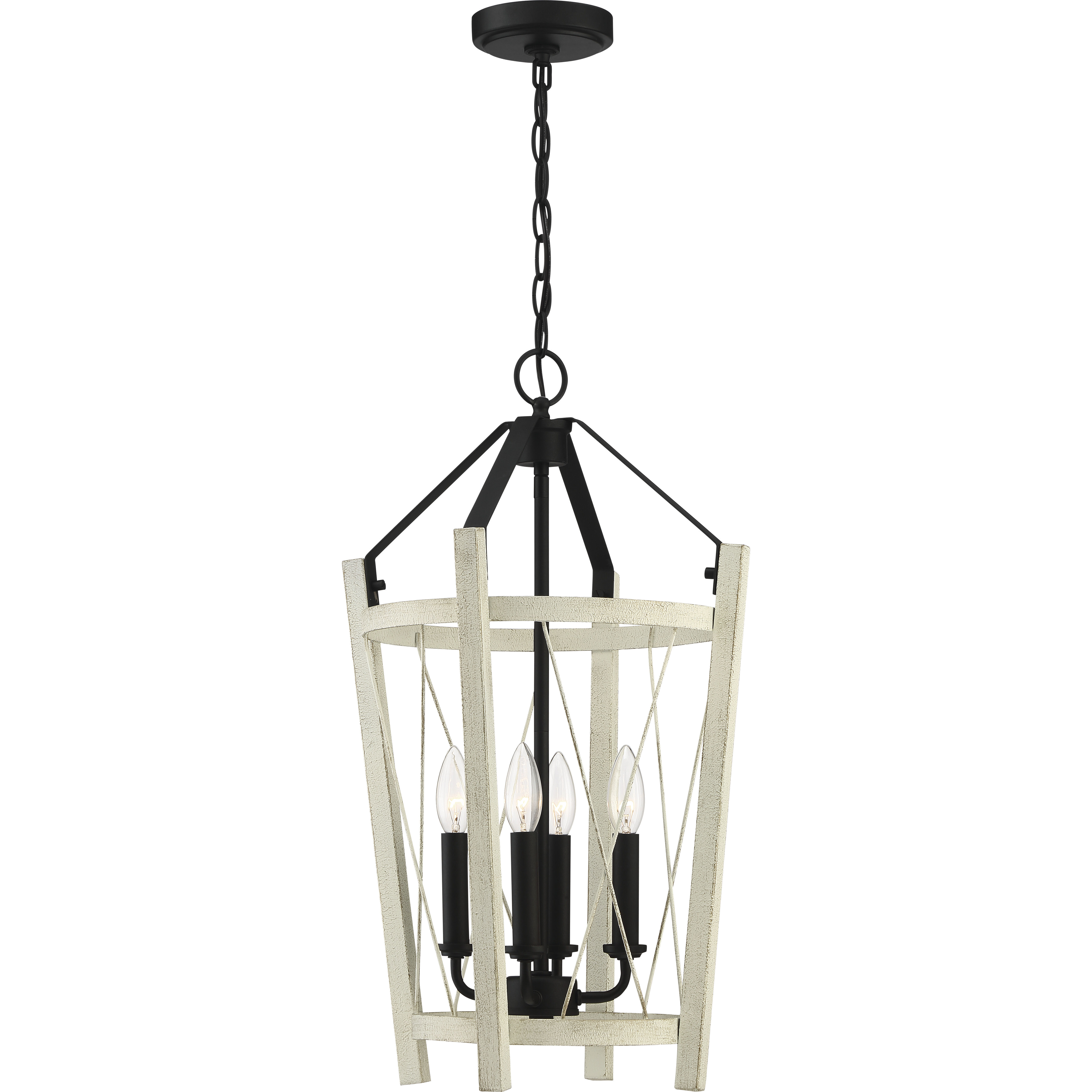 Suffolk 4 Light 14 inch Cottage White/Espresso Foyer Light Ceiling Light