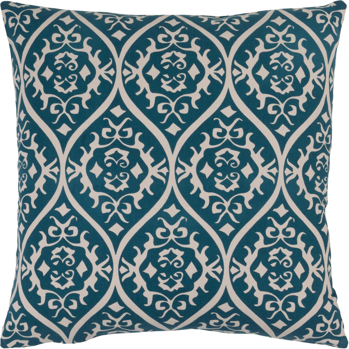 Somerset 22 X 22 inch Bright Blue and Ivory Throw Pillow