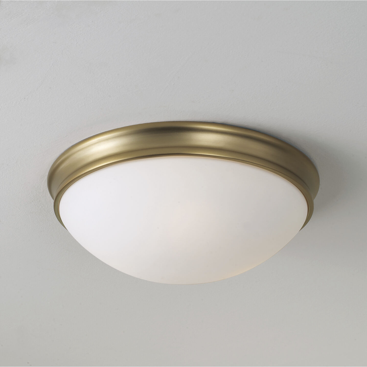 Hansen 2 Light 12.5 inch Aged Brass Flush Mount Ceiling Light