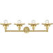 Railroad 4 Light 35 inch Satin Gold Bath Vanity Light Wall Light