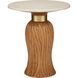 Tassel 22.5 X 19.5 inch Morel Brown and Natural and Brushed Brass Accent Table