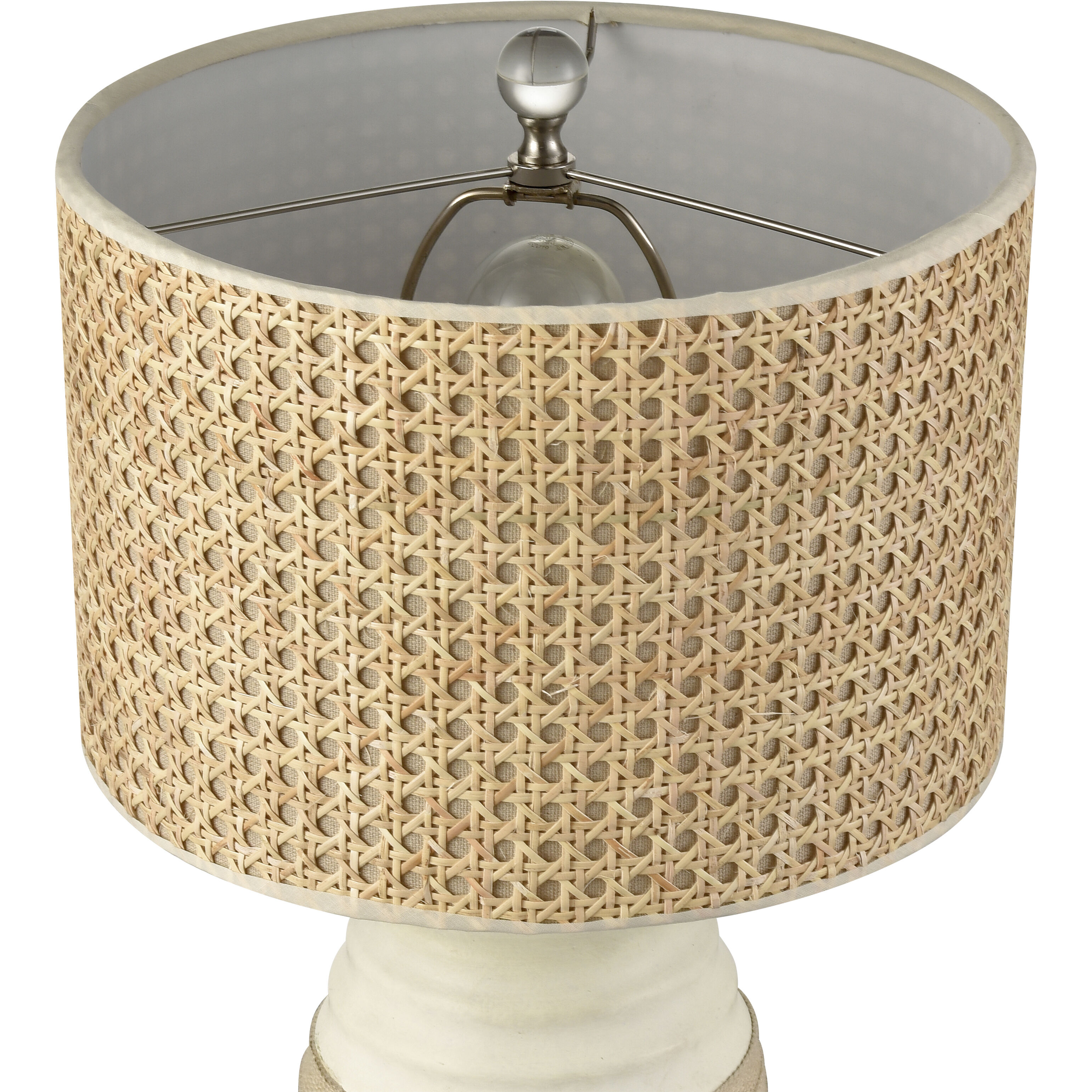 Hobart 20 inch 60 watt White with Natural and Clear Table Lamp Portable Light