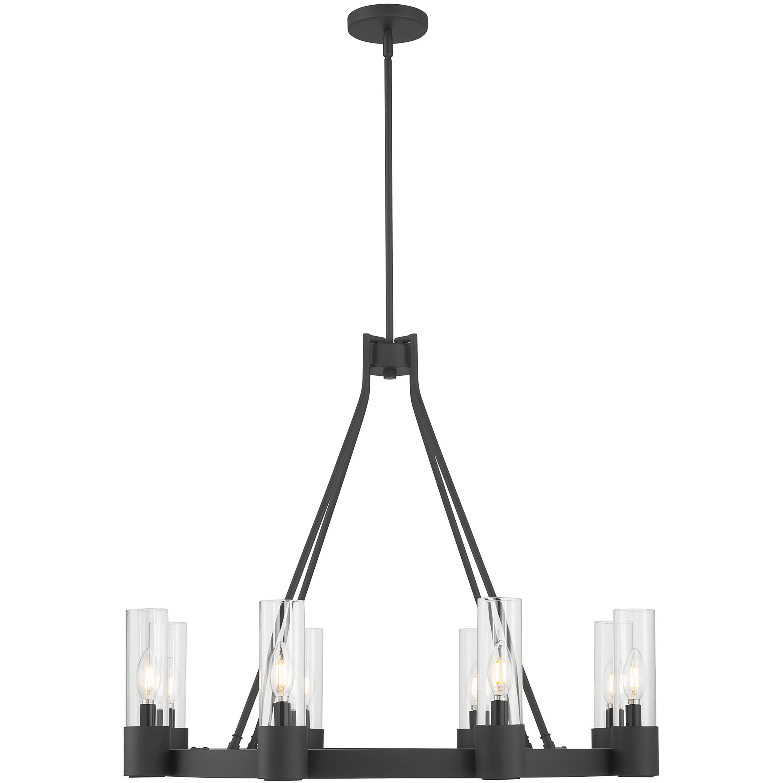 Evandrel 8 Light 32 inch Matte Black Chandelier Ceiling Light