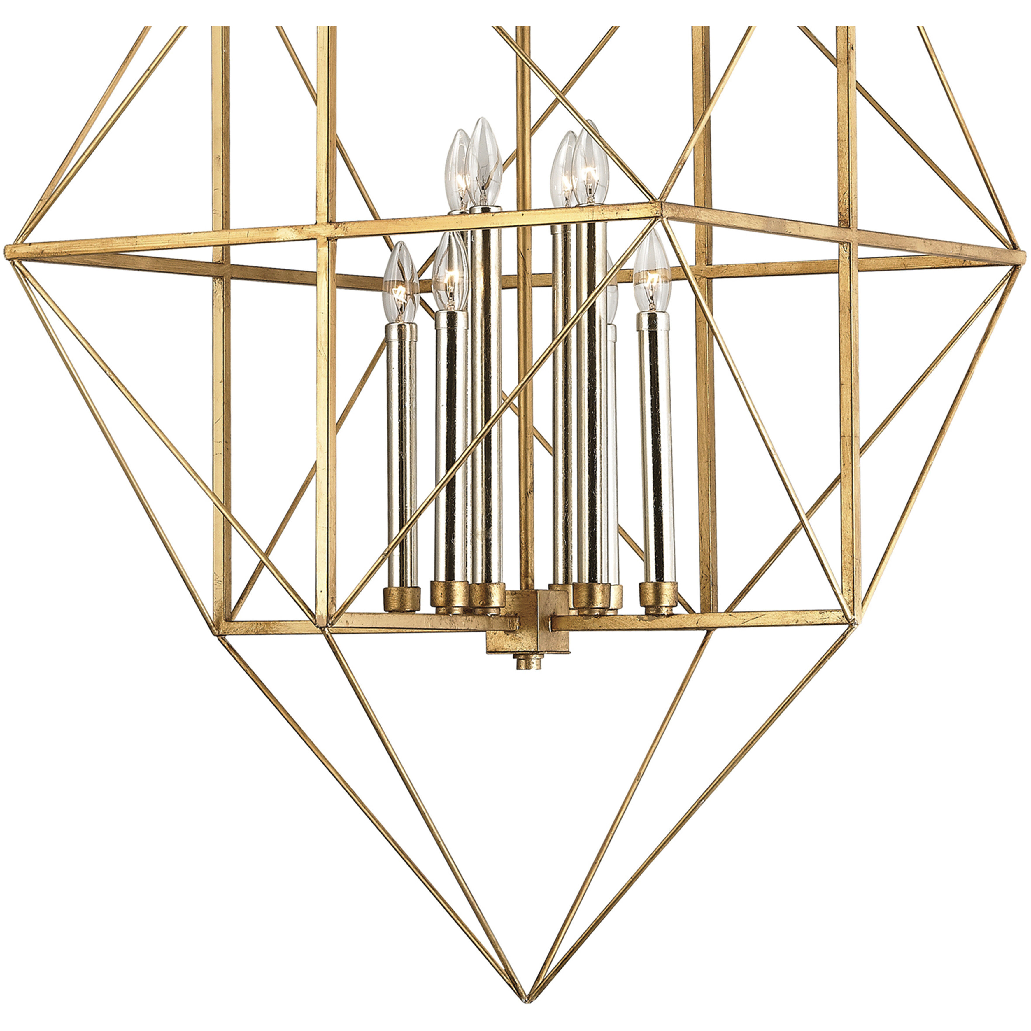 Connexions 8 Light 24 inch Gold Leaf with Silver Chandelier Ceiling Light